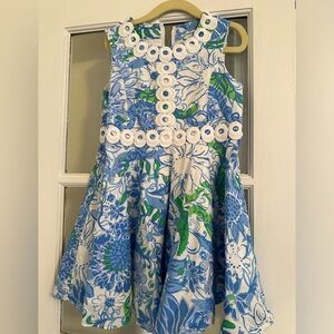 Lily Pulitzer Girls Summer dress with embroidery, Size 5